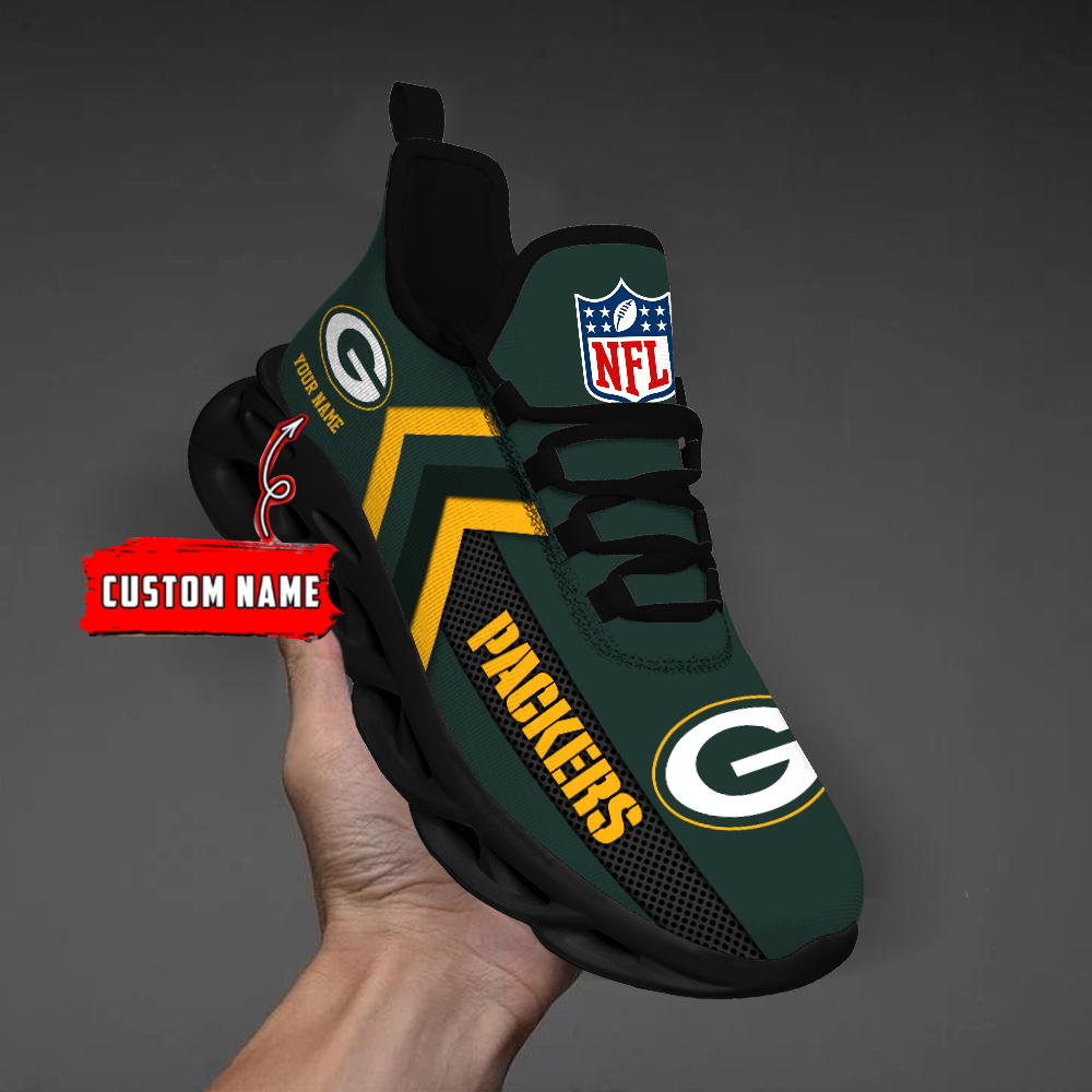 1 Custom Name   Green Bay Packers   PERSONALIZED MAX SOUL SHOES T4