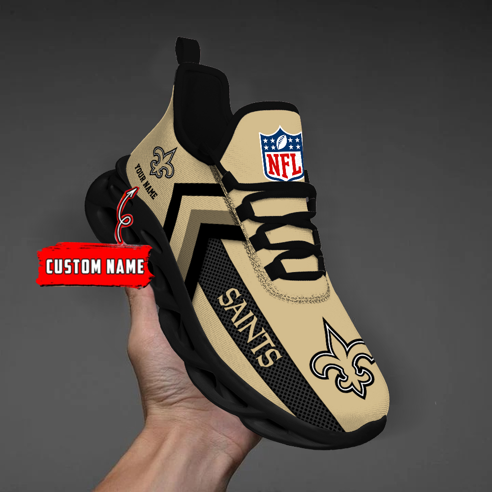 1 Custom Name   New Orleans Saints   PERSONALIZED MAX SOUL SHOES T4