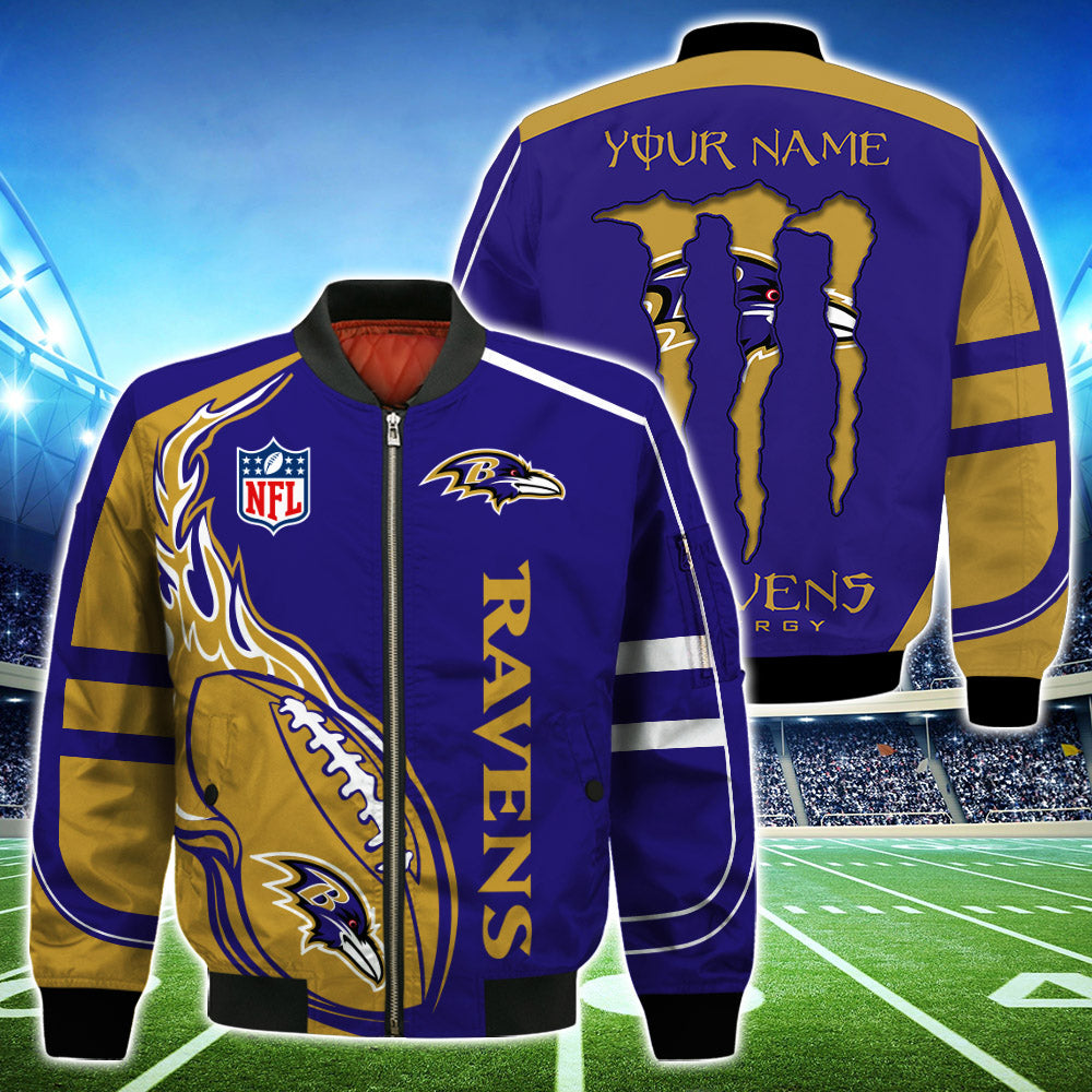 Baltimore Ravens Jackets Mens Monter Energy Custom Name