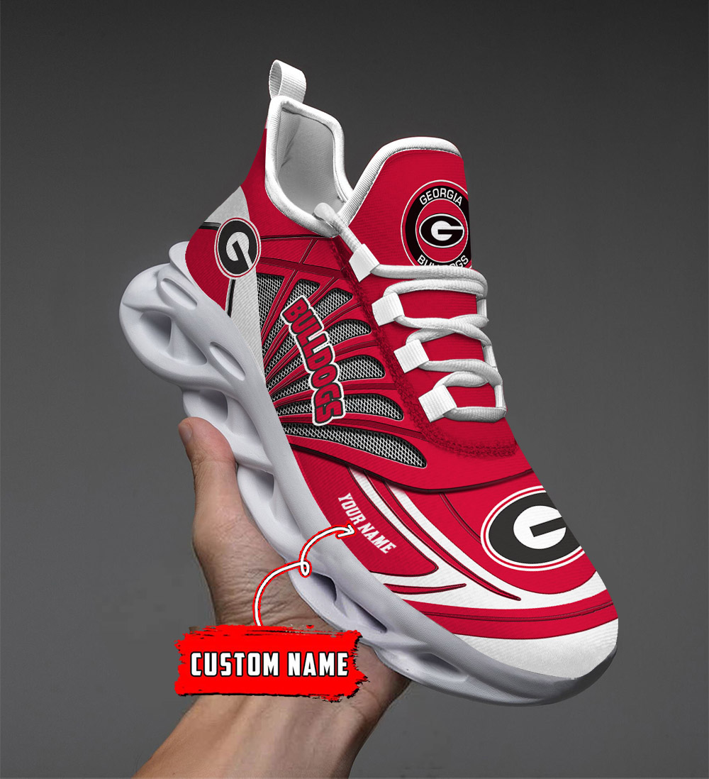 Custom Name   08  Georgia Bulldogs  PERSONALIZED MAX SOUL SHOES  DS001