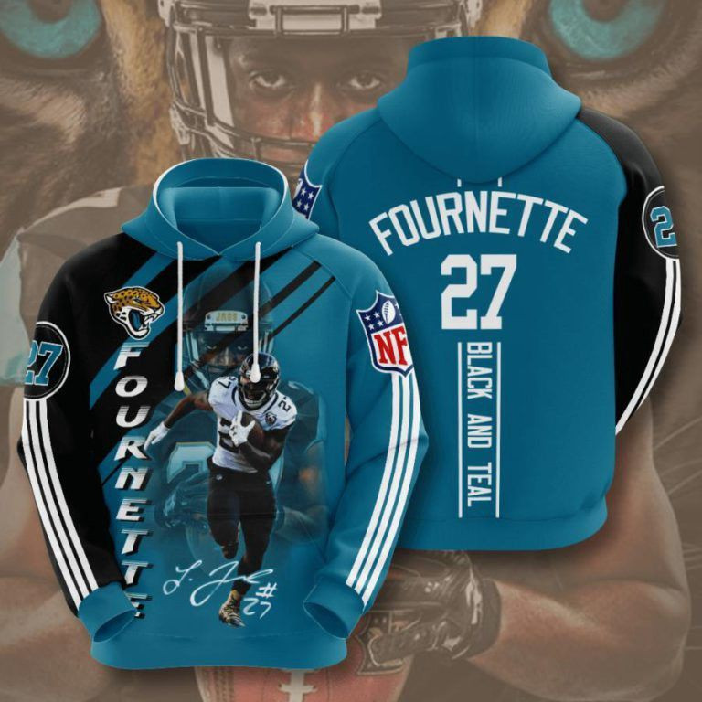 Fournette Signature Black and Teal Jacksonville Jaguars - Hoodie 3D