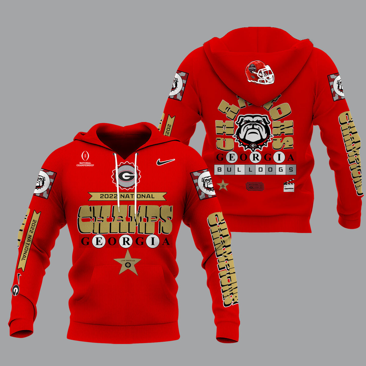 Georgia Bulldogs 2022 National Champions Red Shirts - v5