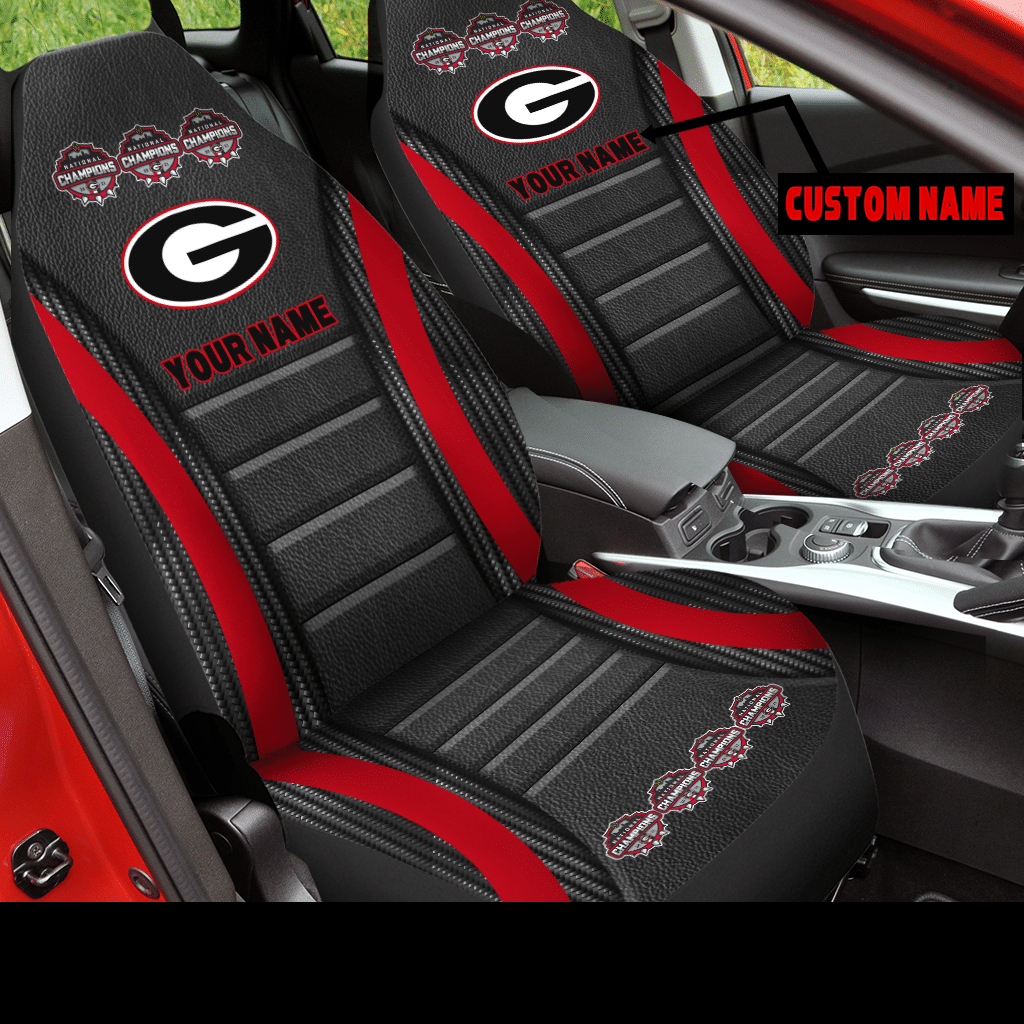 Georgia bulldogs Champion custom name Car Seat Covers (SET OF 2) - v8