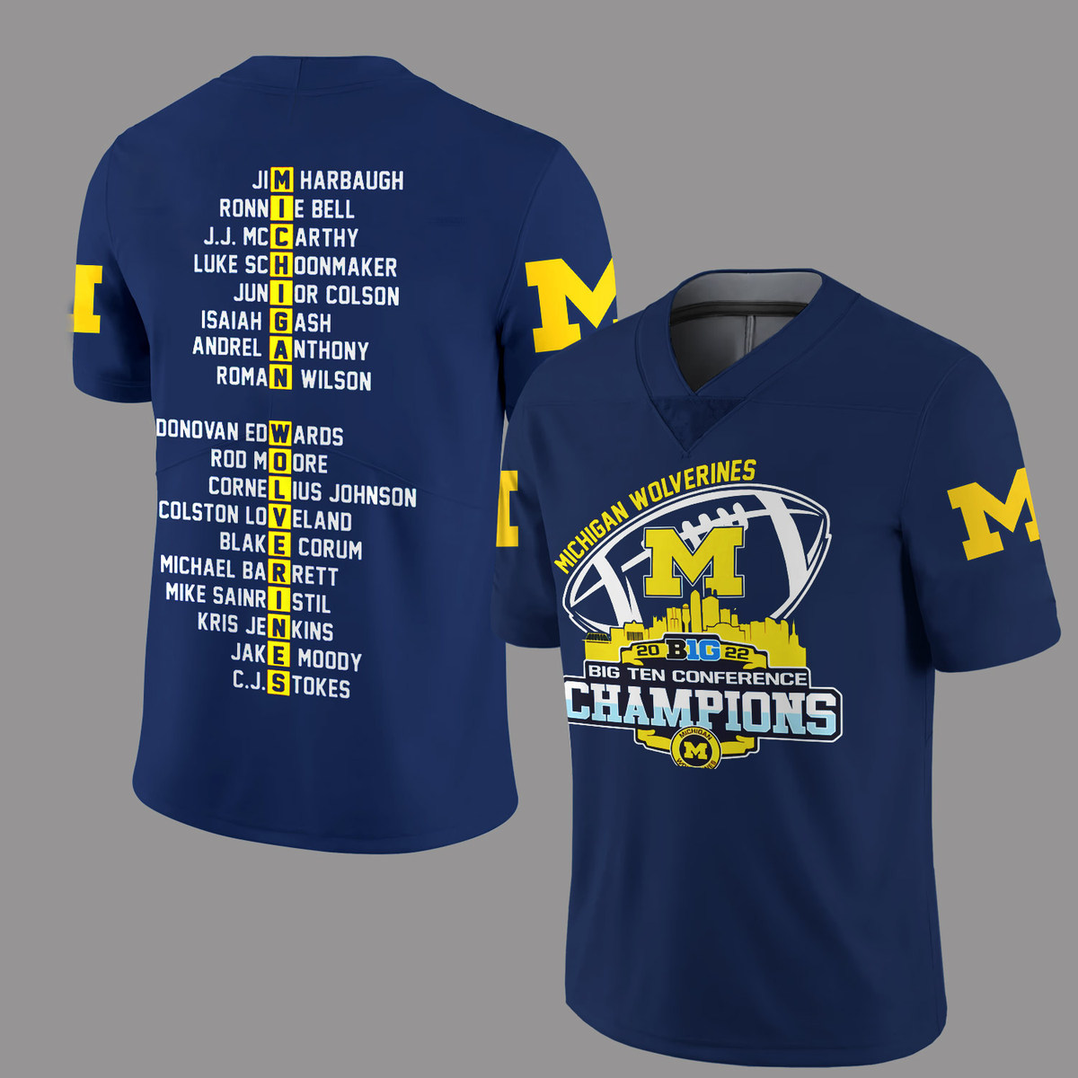 Michigan Wolverines Big Ten Champions 2022 Jersey Ver 5